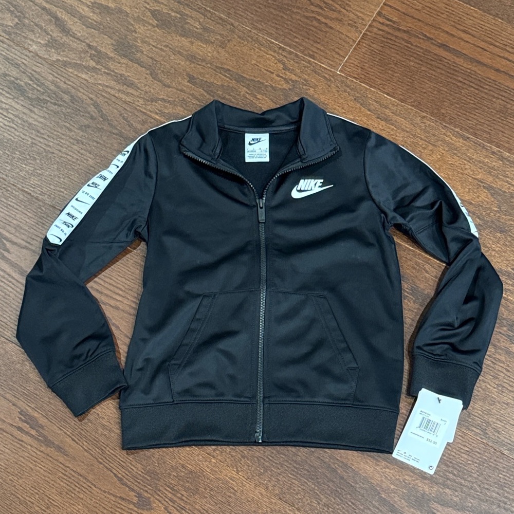 NWT Nike Black Jacket with White Accents Size 6/7